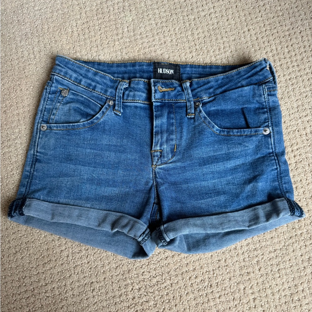 Hudson Girls Denim Jean Roll Up Hem Shorts Size 12 Waist